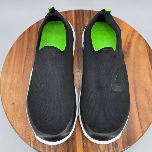 Oofos Oomg Sport Shoes Mens 10 Black White Comfort Low Recovery Slip On Sneakers